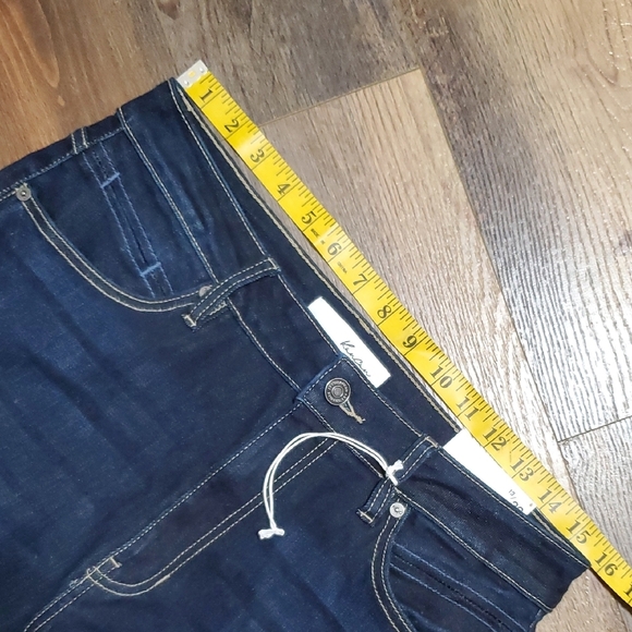 KanCan Blue Flare Wide Leg Jeans with Gold Contrast Stitching - Picture 7 of 9